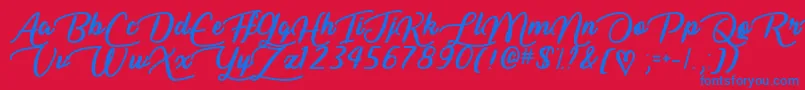 LiarScriptTtf-fontti – siniset fontit punaisella taustalla