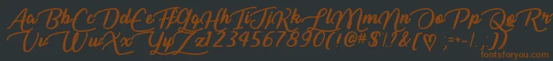 LiarScriptTtf Font – Brown Fonts on Black Background