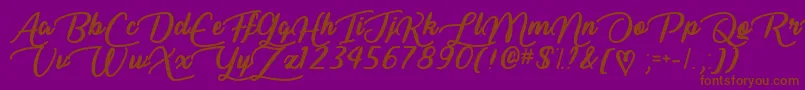 フォントLiarScriptTtf – 紫色の背景に茶色のフォント