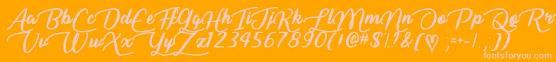 Czcionka LiarScriptTtf – różowe czcionki na pomarańczowym tle