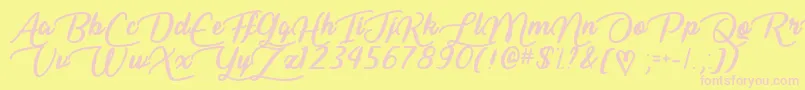 フォントLiarScriptTtf – ピンクのフォント、黄色の背景