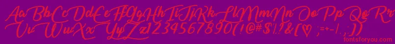 LiarScriptTtf-Schriftart – Rote Schriften auf violettem Hintergrund