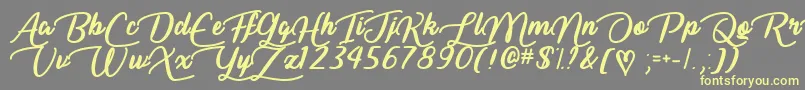 LiarScriptTtf Font – Yellow Fonts on Gray Background