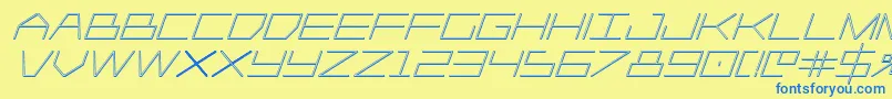 Player1up3Dital Font – Blue Fonts on Yellow Background