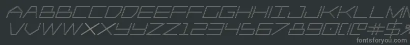 Player1up3Dital-fontti – harmaat kirjasimet mustalla taustalla