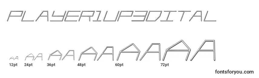 Player1up3Dital Font Sizes