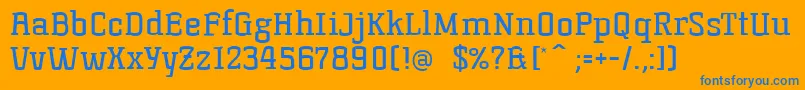 Korneuburgslabregular Font – Blue Fonts on Orange Background