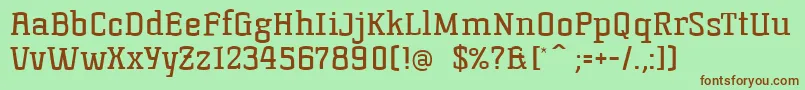 Korneuburgslabregular Font – Brown Fonts on Green Background