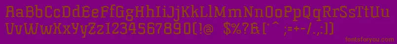 Fonte Korneuburgslabregular – fontes marrons em um fundo roxo