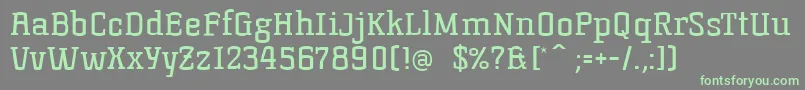 Czcionka Korneuburgslabregular – zielone czcionki na szarym tle