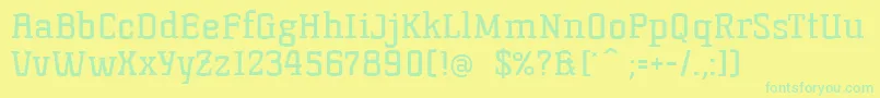 Korneuburgslabregular Font – Green Fonts on Yellow Background