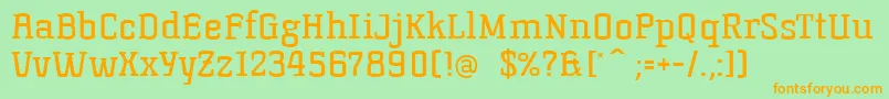 Korneuburgslabregular Font – Orange Fonts on Green Background