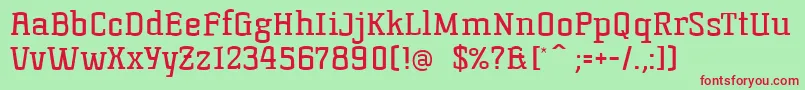 Korneuburgslabregular Font – Red Fonts on Green Background