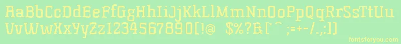 Korneuburgslabregular Font – Yellow Fonts on Green Background