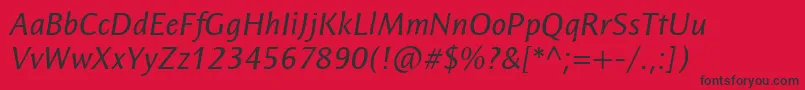 ResavskabgsansItalic Font – Black Fonts on Red Background