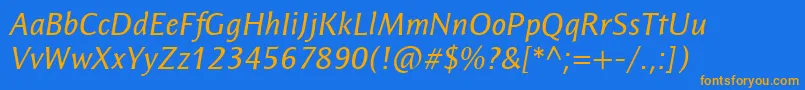 ResavskabgsansItalic Font – Orange Fonts on Blue Background