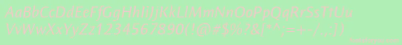 ResavskabgsansItalic Font – Pink Fonts on Green Background