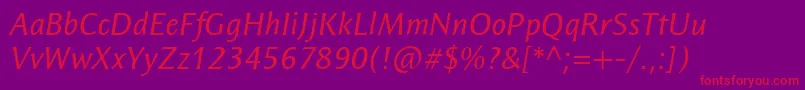 ResavskabgsansItalic Font – Red Fonts on Purple Background