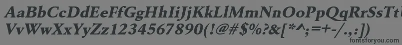 フォントUrwgaramondtextbolwidOblique – 黒い文字の灰色の背景