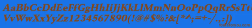 UrwgaramondtextbolwidOblique Font – Brown Fonts on Blue Background