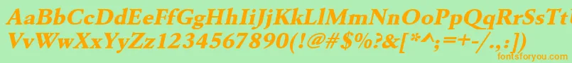 UrwgaramondtextbolwidOblique Font – Orange Fonts on Green Background