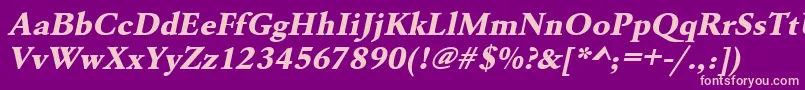 UrwgaramondtextbolwidOblique Font – Pink Fonts on Purple Background