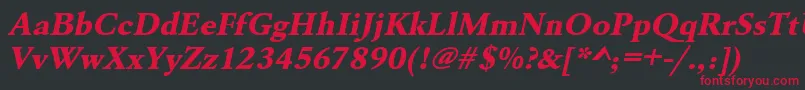 UrwgaramondtextbolwidOblique Font – Red Fonts on Black Background