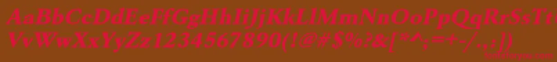 UrwgaramondtextbolwidOblique Font – Red Fonts on Brown Background