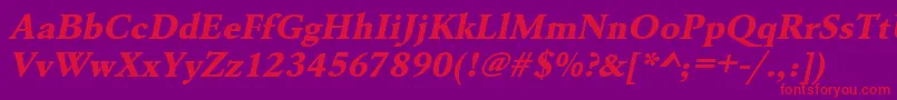 UrwgaramondtextbolwidOblique Font – Red Fonts on Purple Background