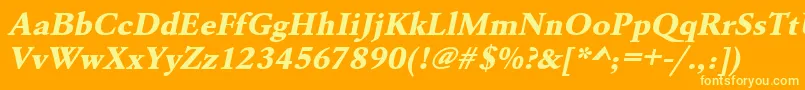 UrwgaramondtextbolwidOblique Font – Yellow Fonts on Orange Background