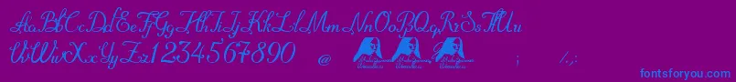 MadreSuperiora Font – Blue Fonts on Purple Background