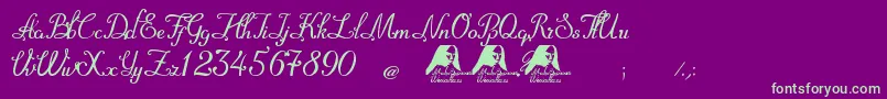 MadreSuperiora Font – Green Fonts on Purple Background