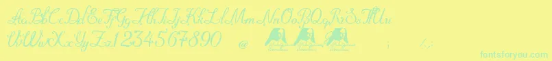 MadreSuperiora Font – Green Fonts on Yellow Background