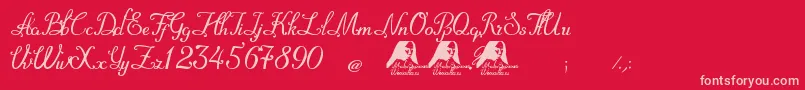 MadreSuperiora Font – Pink Fonts on Red Background