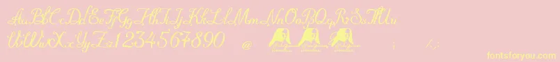 MadreSuperiora-Schriftart – Gelbe Schriften auf rosa Hintergrund