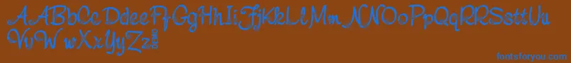 NebuloDemo Font – Blue Fonts on Brown Background
