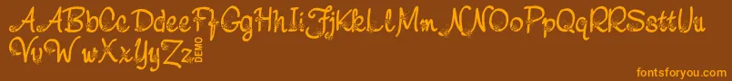 NebuloDemo-Schriftart – Orangefarbene Schriften auf braunem Hintergrund