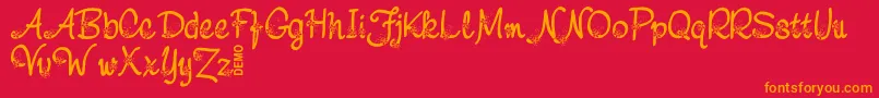 NebuloDemo Font – Orange Fonts on Red Background