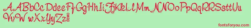 NebuloDemo Font – Red Fonts on Green Background