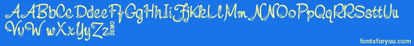 NebuloDemo Font – Yellow Fonts on Blue Background