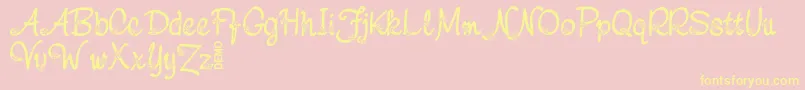 NebuloDemo-Schriftart – Gelbe Schriften auf rosa Hintergrund
