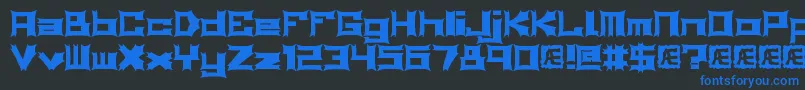 RelapseBrk-Schriftart – Blaue Schriften auf schwarzem Hintergrund