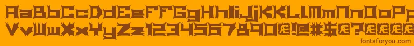 RelapseBrk-Schriftart – Braune Schriften auf orangefarbenem Hintergrund