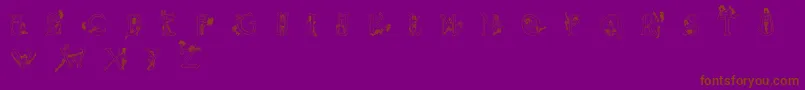 Eroticapsoutline-Schriftart – Braune Schriften auf violettem Hintergrund