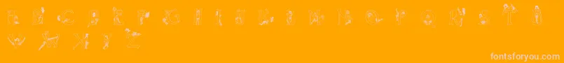 Eroticapsoutline-Schriftart – Rosa Schriften auf orangefarbenem Hintergrund