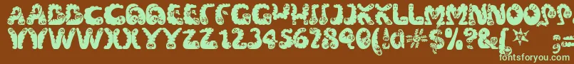 Wibbles Font – Green Fonts on Brown Background