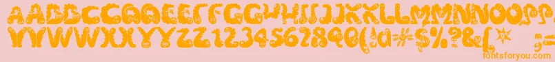 Wibbles Font – Orange Fonts on Pink Background