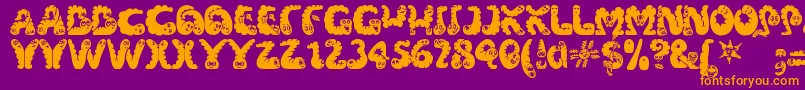Wibbles Font – Orange Fonts on Purple Background