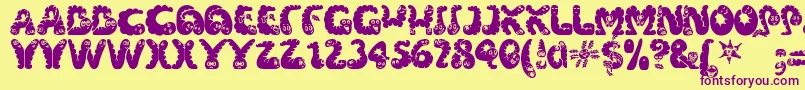 Wibbles Font – Purple Fonts on Yellow Background