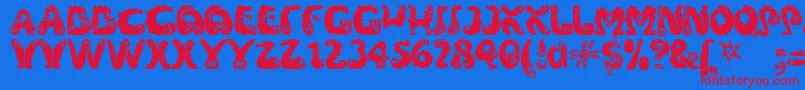 Wibbles Font – Red Fonts on Blue Background